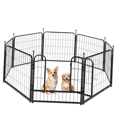#ad Dog Playpen 24 32 40 Inch Dog Pen Indoor Dog Fences for 8 Panels 24 W*24 H inch $73.71