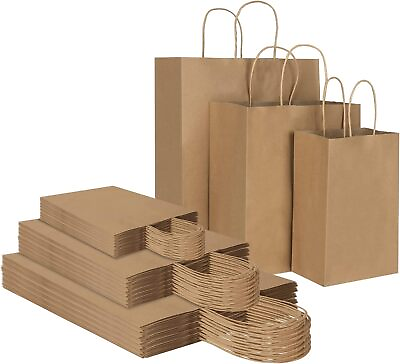 #ad Any Size Kraft Paper Bags Party Shopping Gift Bags with Handles $6.95