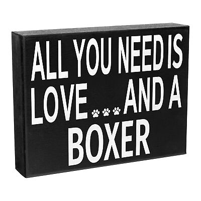 JennyGems Boxer Dog Gifts for Women Boxer Dog Sign Love and a Boxer Decor Sign $19.99