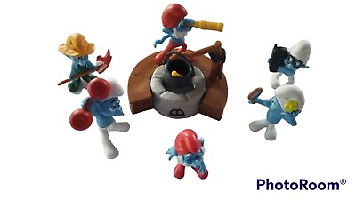 #ad Smurfs Lot Of McDonalds Happy Meal Toy Figures amp; Papa Lab Adventure Figures Peyo $19.94