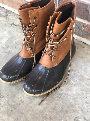 #ad The Original Duck Boot Boot Sz 8M Duck Brown Leather Women $45.00