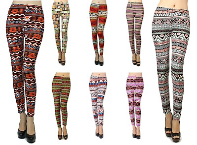 #ad NWT Womens Casual Wild Crazy Pattern Aztec Indian Animal Native Stretch Leggings $6.26