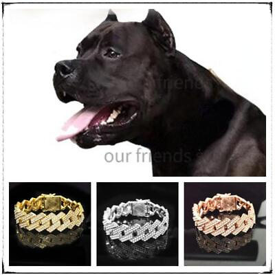#ad #ad Luxury Dog Collar Chain 20mmHarness Metal with Diamond Pitbull Big Dogs Pet 2023 $11.49