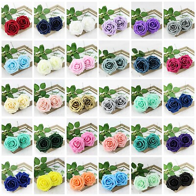#ad 50X Foam Roses Artificial Flower Wedding Bouquet Party Garland Home Floral Decor $17.99