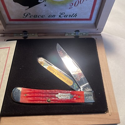 #ad Case 6254 Trapper Merry Christmas Knife W COA in Wood Box #049 Made $126.00