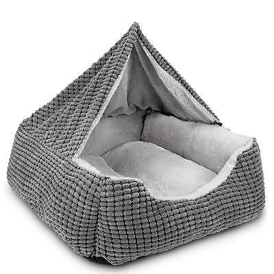 #ad GASUR Dog Beds for Large Medium Small Dogs Rectangle Cave Hooded Blanket Pup... $58.89