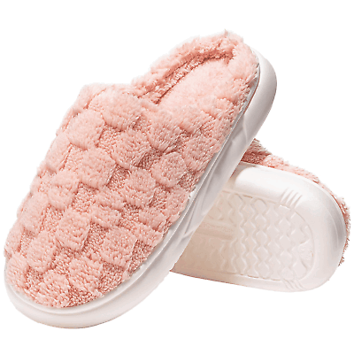 #ad House Slippers for Women and Men with Plush Faux Fur and Memory Foam 7.58 Size $22.09