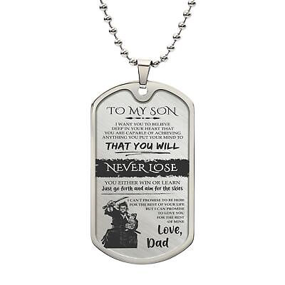 #ad Son Dog TagDad Giving Son You Will Never Lose Dog Tag Necklace Custom Engraving $29.42