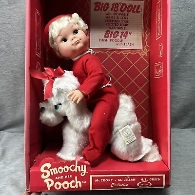 #ad Uneeda Doll Smoochy amp; Her Pooch Sleep Side Glancing Eyes Rooted Hair in Org Box $249.99
