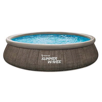 #ad Summer Above Ground Pool 15 ft Dark Double Rattan Quick Set Pool Round Ages 6 $125.40