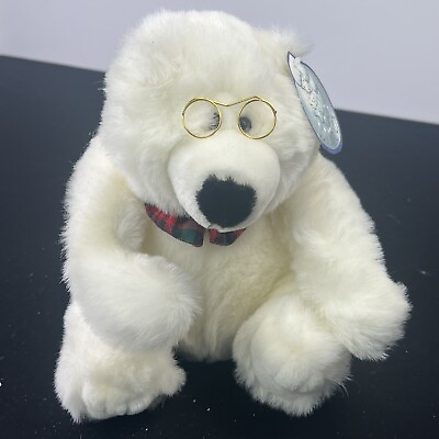 #ad Vintage White Polarbear 12” Plush Stuffed Animal Spring SOFT lemonwood $7.26