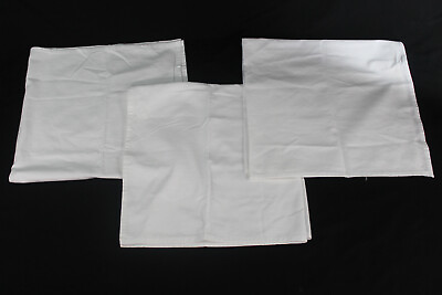 #ad Lot of 3 Tea Towels White Solid Pattern 100 Percent Cotton Made In India 28 x 27 $20.89