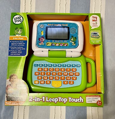 #ad New LeapFrog 2 in 1 LeapTop Touch Laptop amp; Touch Screen Tablet Green $19.99