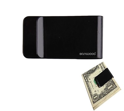 #ad Money Clip Black Stainless Steel Slim Pocket Cash Holder Wallet MC1P $9.76