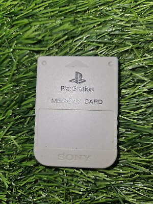 #ad Official PS1 Sony Playstation 1 memory card Silver OEM U.S Cards Tested $14.99