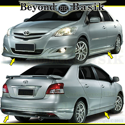 #ad For 2007 2012 Toyota Yaris 4PC FrontRear BumperSide Skirts TRD Style Body Kit $984.63