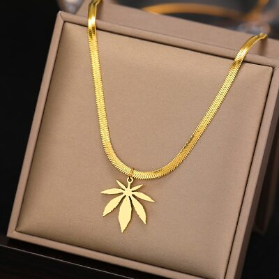 #ad Fashion Jewelry Gold Or Silver Marijuana Weed Leaf Pendant Necklace 295 $11.66