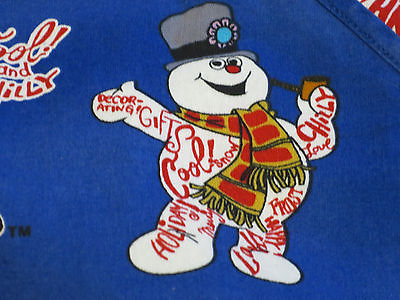 #ad Frosty The Snowman Blue Nurse Scrub Shirt M Medium $9.99