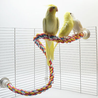 #ad Bird Bite Toy Anti fade Bite Resistant Parrot Standing Woven Rope Toy Healthy $8.47