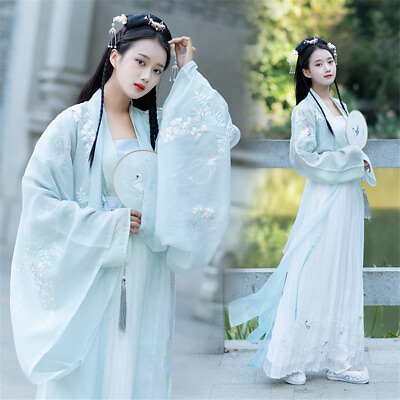 #ad Women Hanfu Chinese Costume Drama Cosplay Fairy Skirt Classical Dance Dress Suit $64.40