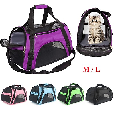 Pet Dog Cat Carrier Travel Tote Bag Comfort Case Soft Sided Airline Approved M L $17.99