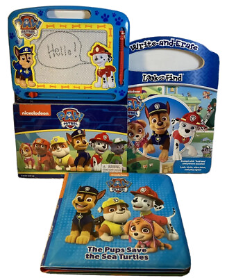 #ad Paw Patrol 3 Book Lot Soft Or Board Books Nickelodeon Dog Dogs Rocky Zuma Chase $15.59