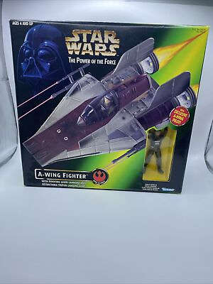 #ad Kenner Star Wars Power of the Force A Wing Fighter 12 in Action Figure Laser $44.99