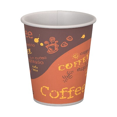#ad 1000 Pack Coffee print Disposable Paper Hot Tea Coffee Cup Tall 8 oz. $75.99