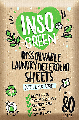 #ad Eco Laundry Detergent Sheets 80 Loads Laundry Sheets Detergent Zero Plastic $15.82