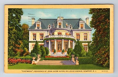 #ad Newport RI Rhode Island Residence John Jacob Astor Vintage c1948 Postcard $7.99