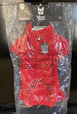 #ad Silver Paw Thermal PJs for Dogs Red Size M $13.00