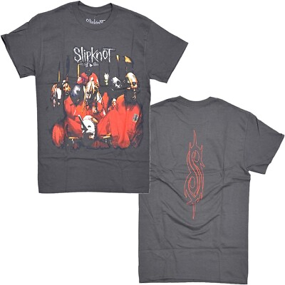 #ad Slipknot Men#x27;s Official Merchandise Group Photo Black Vintage Wash Tee T Shirt $17.99