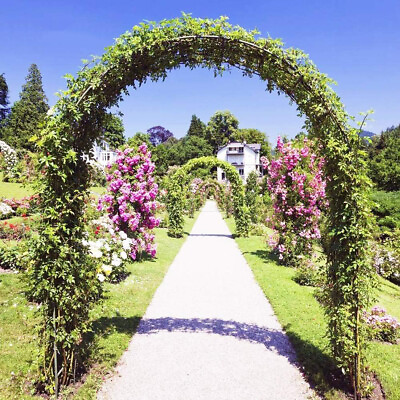 #ad Metal Garden Arch Gothic Arbor Climbing Rose Plants Outdoor Archway Trellis 8ft $29.93