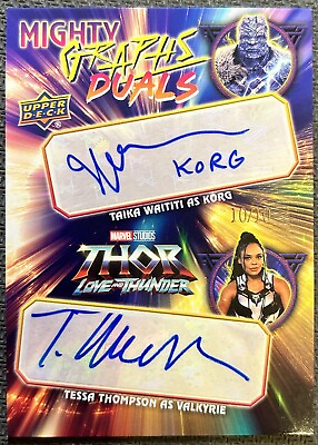 #ad 2024 UD Marvel Thor Mighty Graphs Dual Auto MGD TT Valkyrie Korg # 10 $1099.00