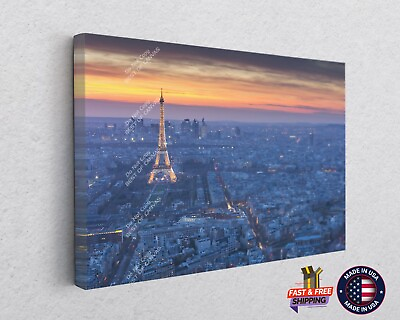 #ad Paris France Eiffel Tower Brightly City Canvas Print Art Home Décor Wall Art $465.51