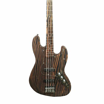 #ad 4 Strings Electric Guitar Bass Zebra Wood 2S Pickups Chrome Hardware Dot Inlays $379.00