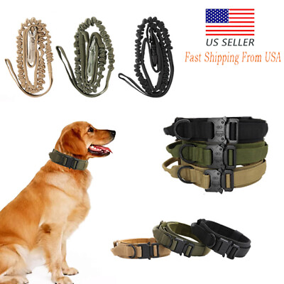 #ad Tactical Military Dog Training Collar Metal Buckle for Dogs Heavy Duty M L XL $10.48