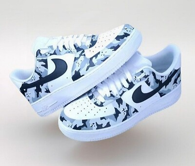 #ad Custom Nike Air Force 1 Shoes Gray Camo $216.00