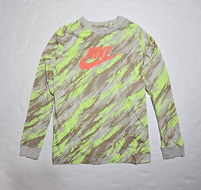 #ad Nike Multicolor Camo Long Sleeve Youth Boys Shirt Size Large $10.99