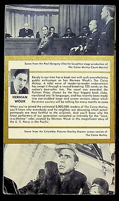 #ad Caine Mutiny 1954 Humphrey Bogart Van Johnson Lee Marvin WW2 War Movie Tie in PB $11.24