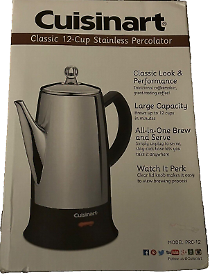 #ad Cuisinart PRC 12 Classic 12 Cup Stainless Steel Percolator Free Shipping $75.00