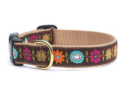 #ad Up Country Dog Collar Bella Floral Flower Adjustable Made In USA XS S M L XL XXL $24.00