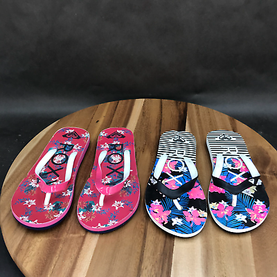 #ad Roxy Multicolor Flip Flops Slip On Sandals 2 Pack Little Kids Size 1 $9.84
