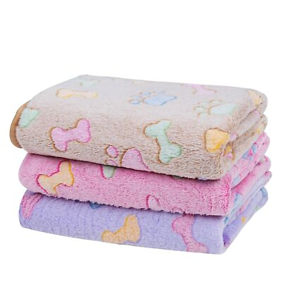 #ad Dono 1 Pack 3 Dog Blanket Soft Fluffy Fleece Blanket for Small Medium and Large $15.32
