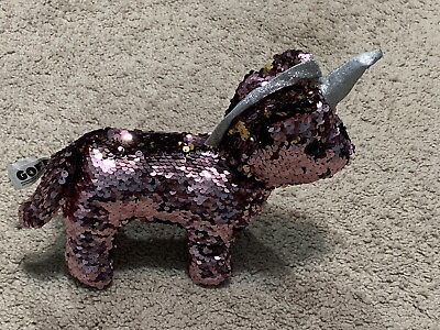 #ad Unicorn Plush Pink Gold Reversible Sequined Kids Stuffed Animal Toy $9.99