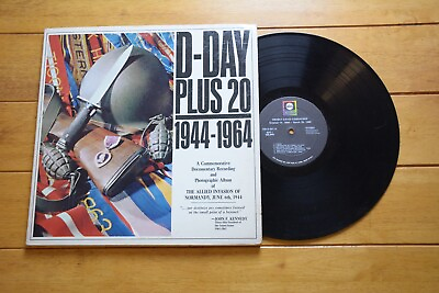#ad D DAY PLUS 20 1944 1964 DOUBLE LP 12quot; RECORD VG DOCUMENTARY WITH BOOKLET 70 $12.00