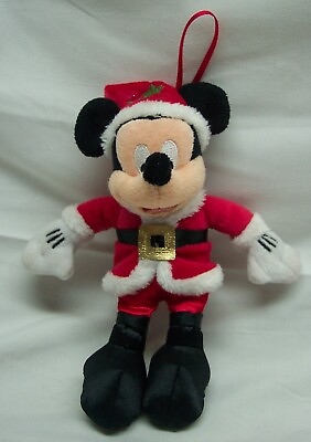 #ad Walt Disney Christmas HOLIDAY MICKEY MOUSE AS SANTA 6quot; Plush Toy ORNAMENT $15.00