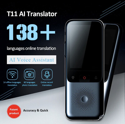 #ad T11 Portable Audio Translator 138 Language Smart Translator Offline In Real Time $60.00
