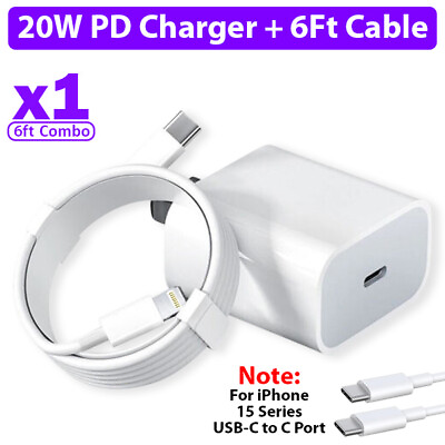 #ad OEM Original Genuine Apple iPhone 15 14 13 Charger Cable 3f6ft 20W Power Adapter $10.99
