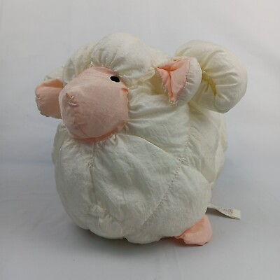 #ad Prestige Toys White Sheep Ram Nylon Parachute Fabric Plush With Squeaker Vintage $35.95